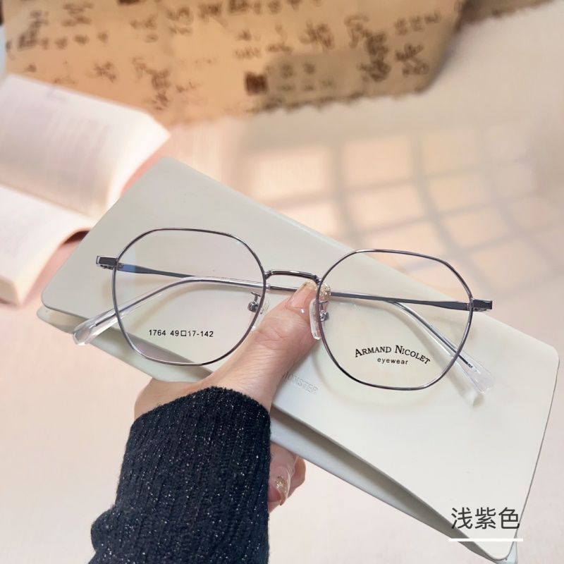 友顺多边形金属眼镜框男批发1764女网红同款显瘦脸近视眼镜框复古