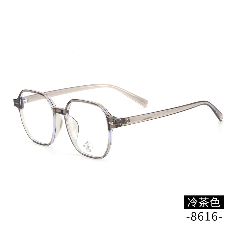 抖音网红透明眼镜框8616复古平光镜铆钉显瘦学生tr90防蓝光眼镜
