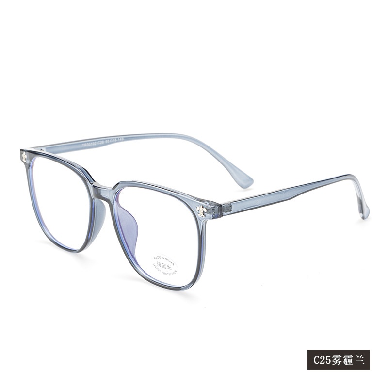 黑色网红同款30192防蓝光透明复古眼镜框 可配近视学生tr90平光镜