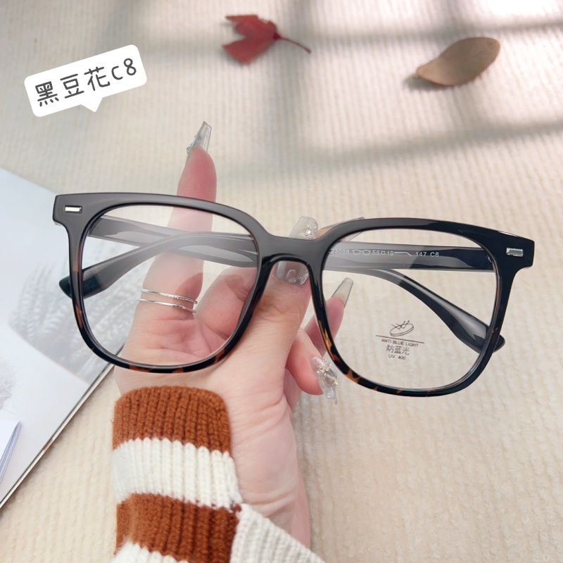 TR透明网红同款23098防蓝光眼镜框 铆钉显瘦小红书种草tr90平光镜