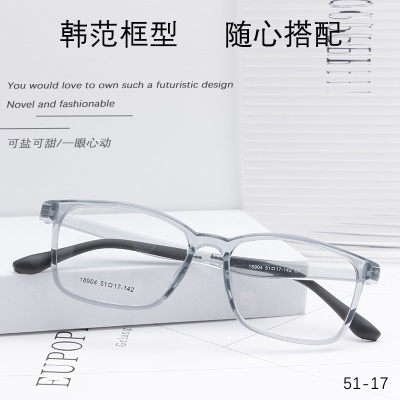 方形近视眼镜批发18904全框架眼镜架TR工厂超轻时尚宽腿tr镜框
