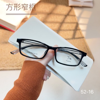 时尚新款透明水晶tr腿眼镜批发2208近视眼镜框方形窄框TR90眼镜架