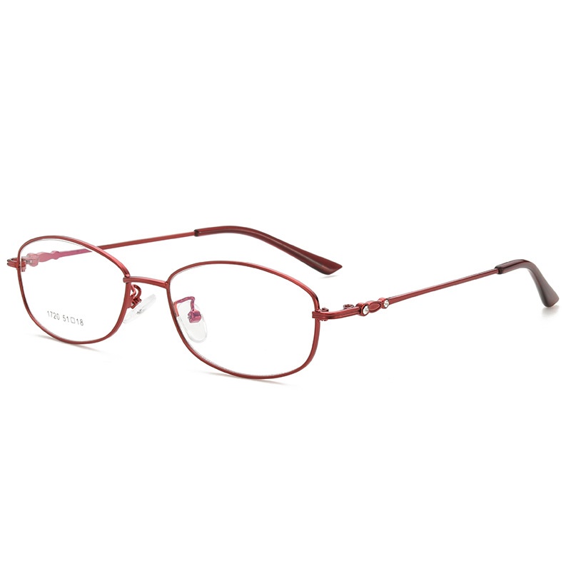 新款钛合金眼镜框女椭圆近视眼镜架 全框复古眼镜