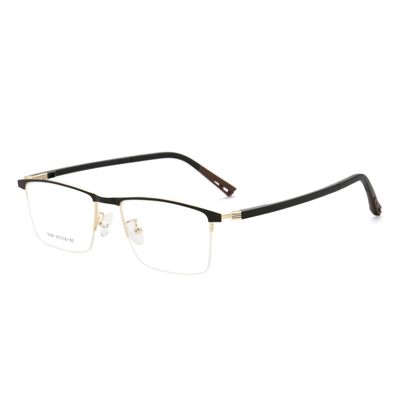 复古商务眼镜框男半框近视眼镜架 近视眼镜框架男