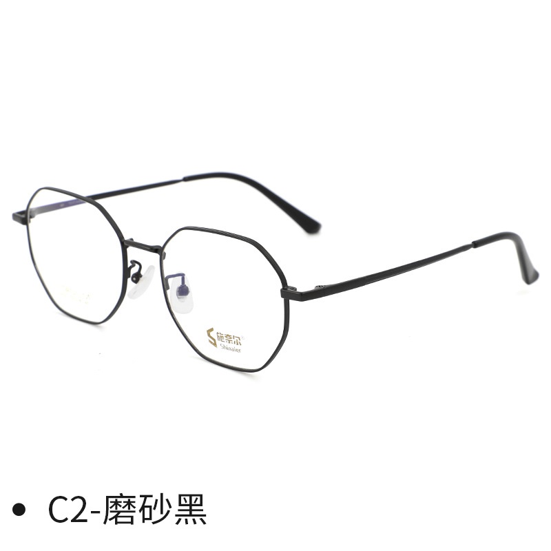 多边形钛眼睛框超轻近视眼镜复古高级感大框镜架