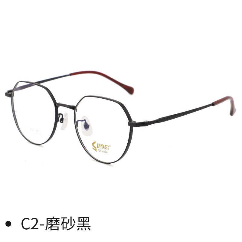 时尚超轻半钛镜架多边形近视眼镜新品高级感镜框
