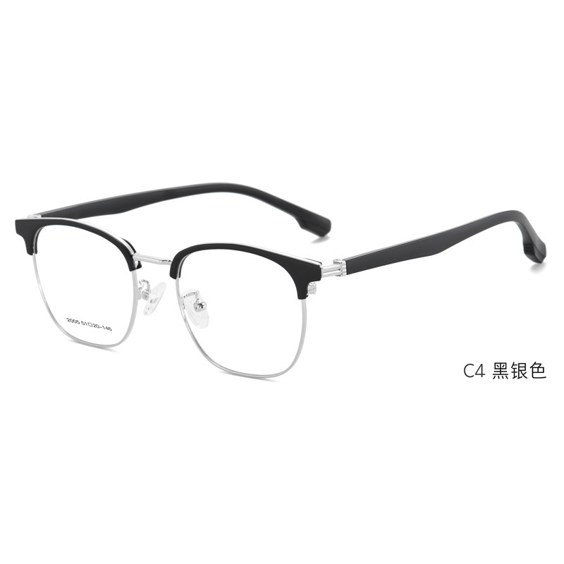 商务休闲近视半框眉线框高级质感镜框