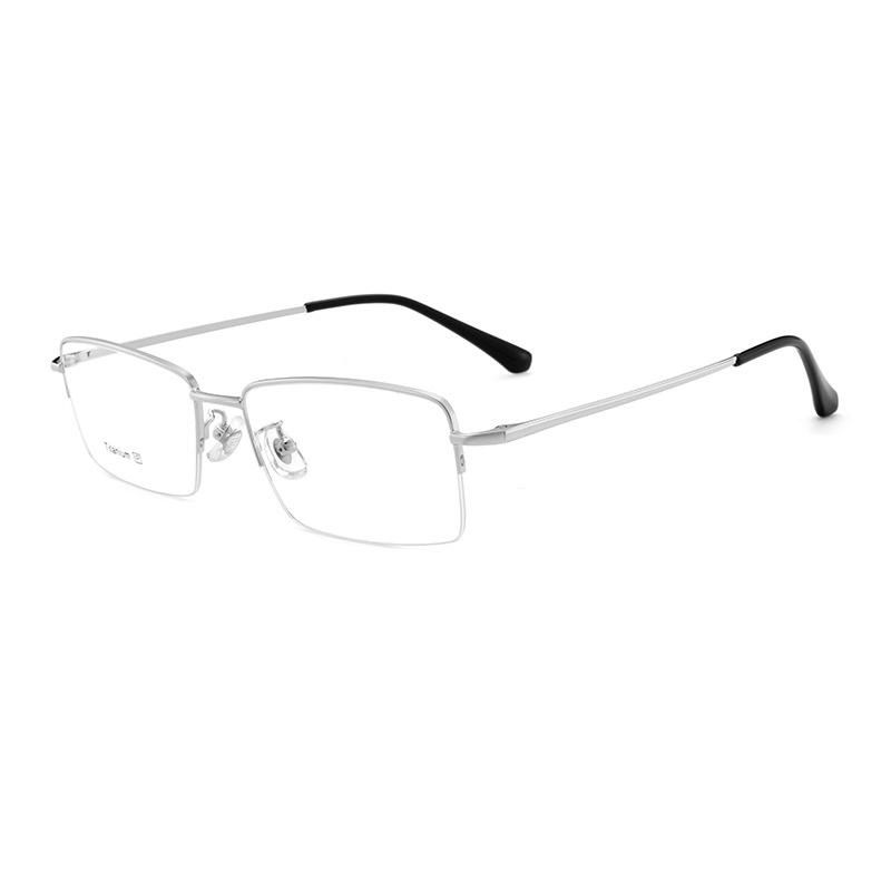 半框眼镜批发超轻眼镜框大脸显小气质商务复古近视眼镜男