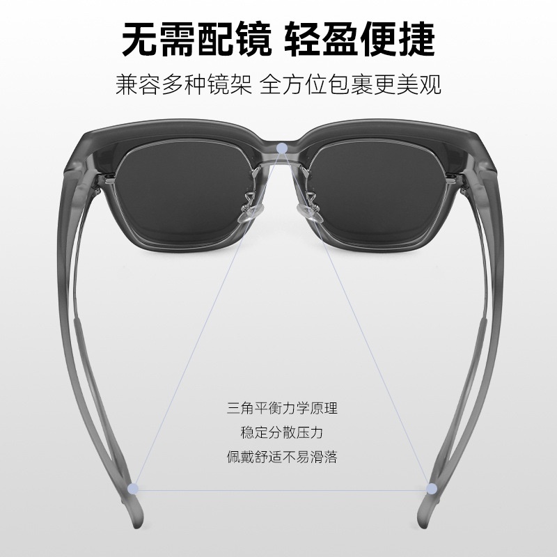 新款高级感偏光墨镜近视套镜TR90镜框夏季防晒防紫外线太阳镜