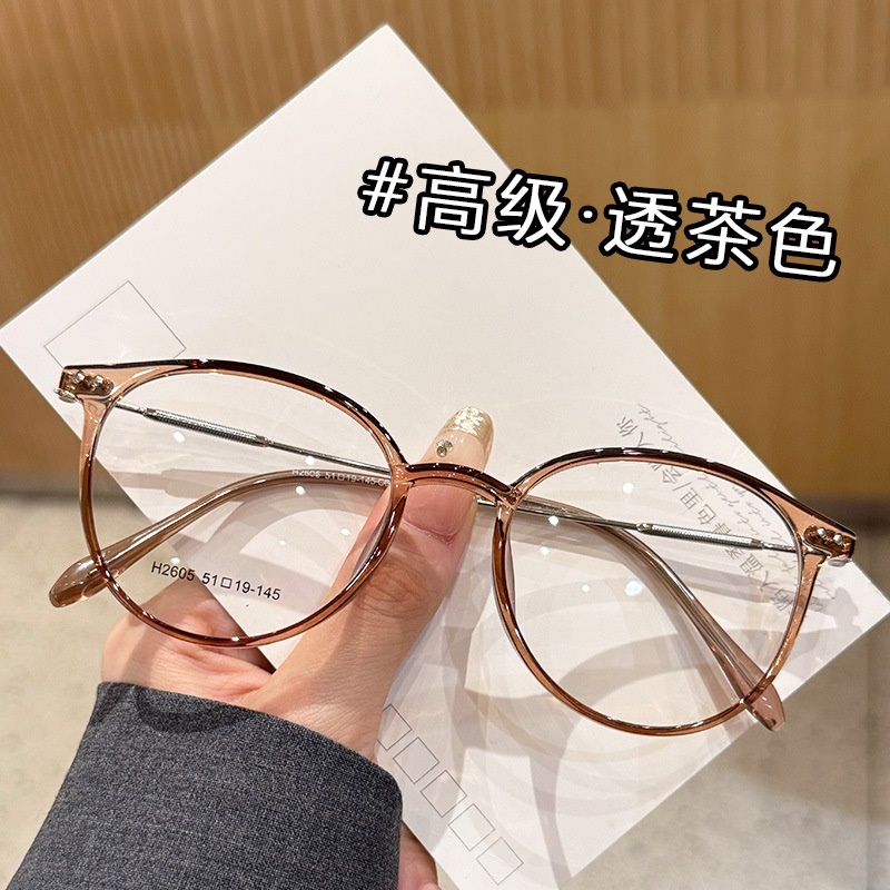 新款冷茶色近视眼镜框网红女款超轻TR90平光镜