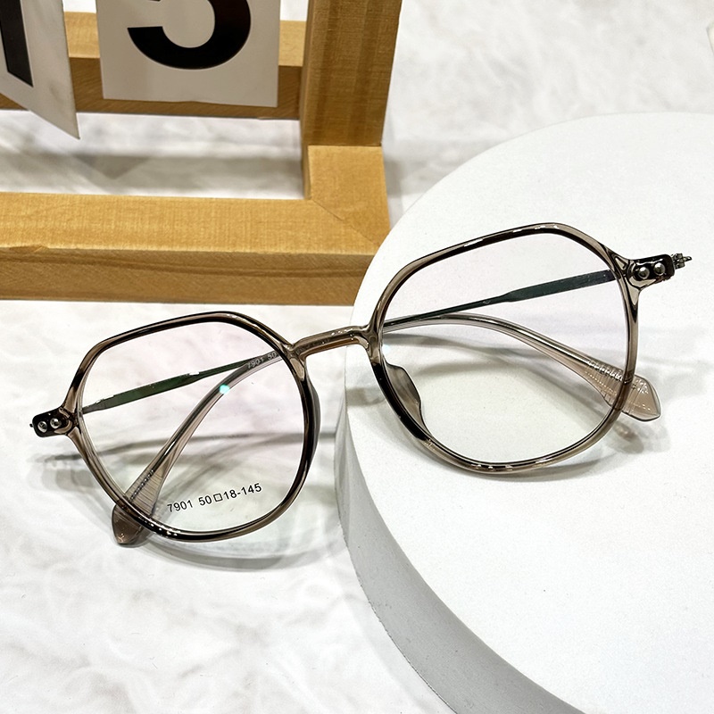 TR眼镜架网红超轻茶色全框眼镜7901素颜学生眼镜架