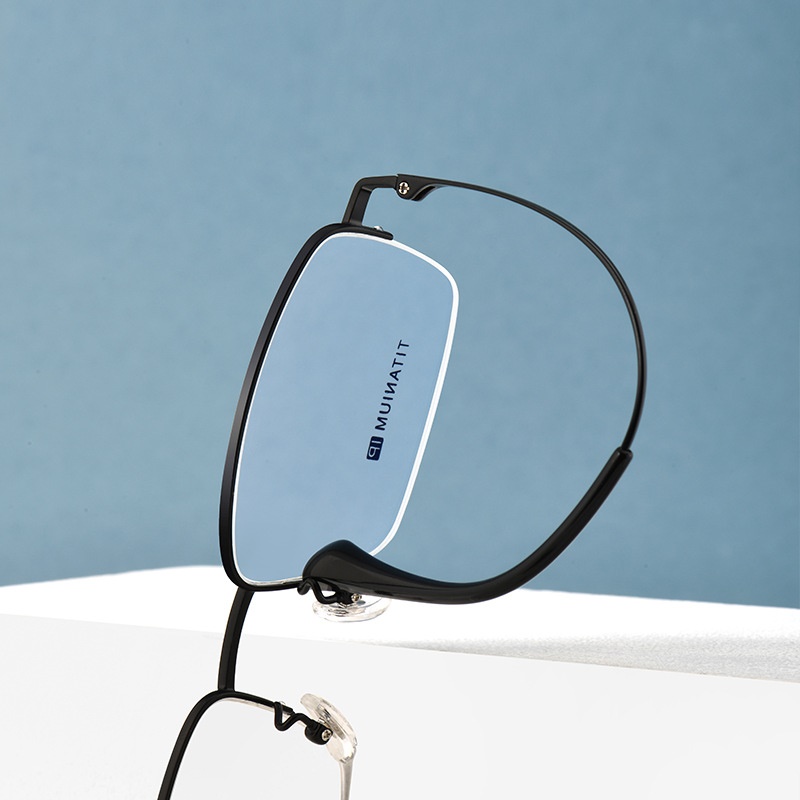 近视眼镜半框眼镜框批发超轻金属半钛简约时尚商务眼镜男士镜框