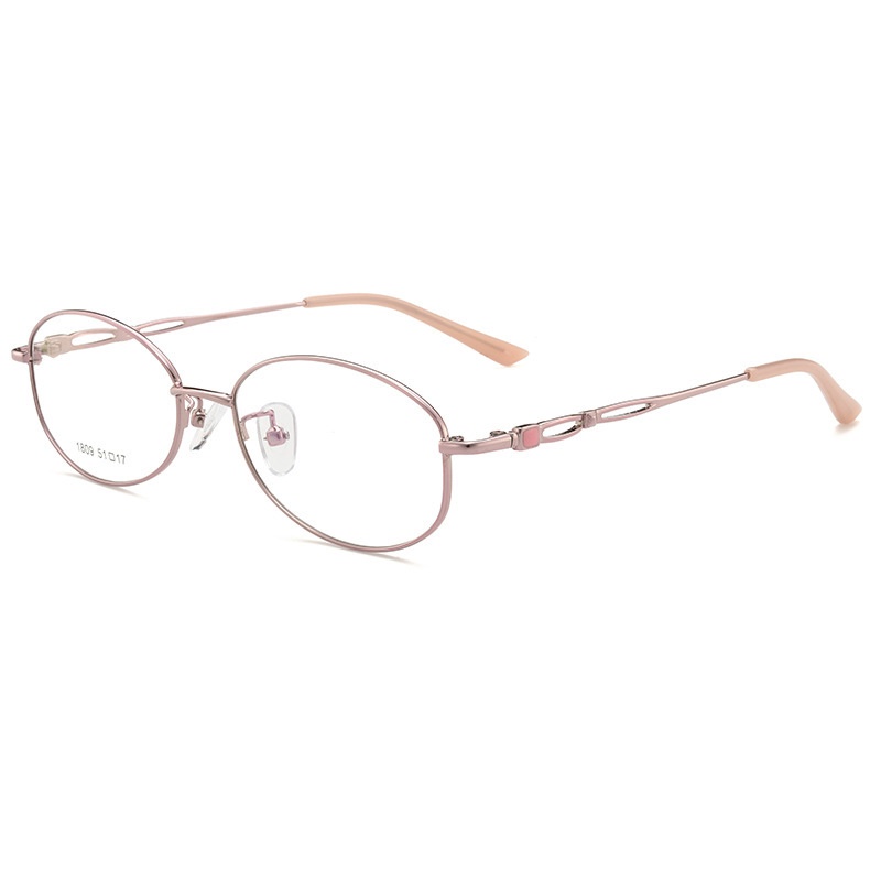 新款时尚近视眼镜架时尚复古椭圆形全框眼镜框女士金属合金眼镜架