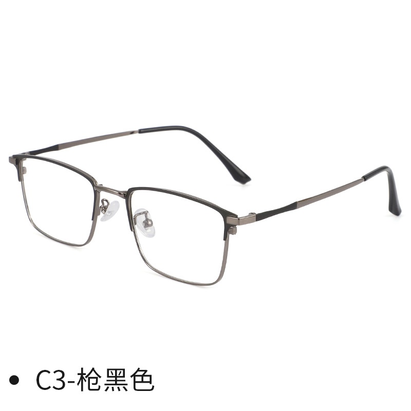 新款合金板材眉毛镜框商务方框男款眼镜框可配防蓝光眼镜