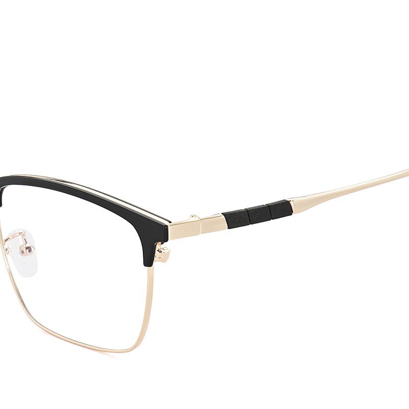 超轻复古眼镜男商务休闲合金眉毛眼镜框不夹脸可配镜