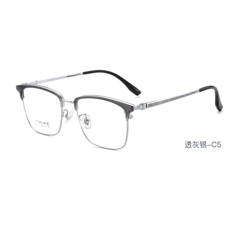 超轻纯钛全框眼镜架复古方形时尚镜框潮流眼镜