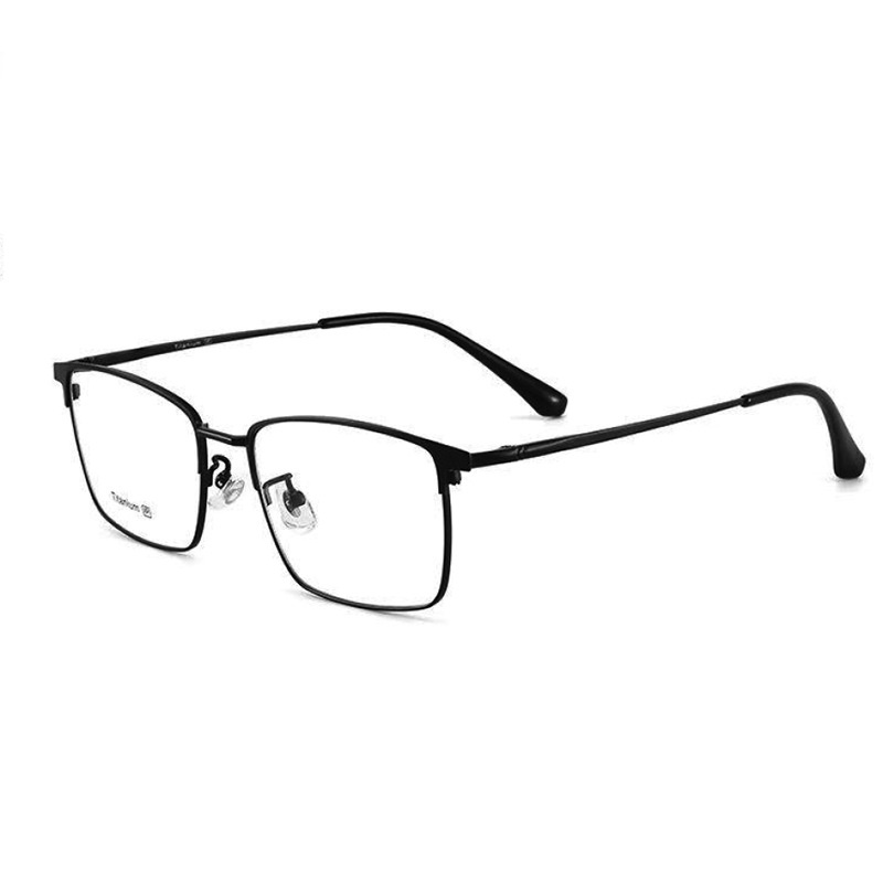 近视眼镜 男半钛眉毛可配度数眼睛框 商务全框复古大框