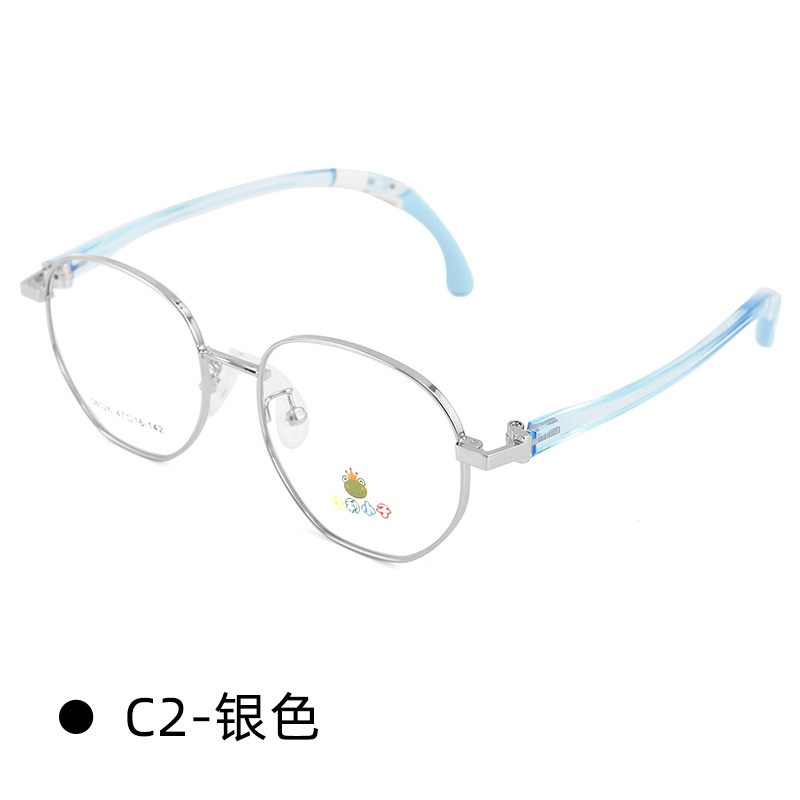 新款超轻硅胶鼻眼镜框架子可配近视学生儿童简约圆框眼镜