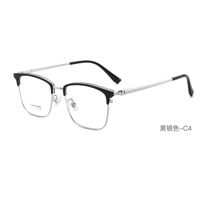 超轻纯钛全框眼镜架复古方形时尚镜框潮流眼镜