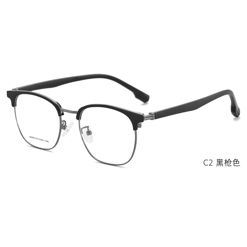 商务休闲近视半框眉线框高级质感镜框