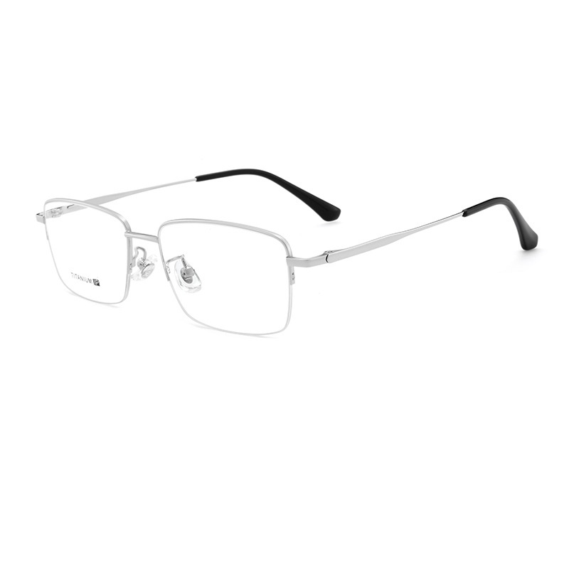 近视眼镜半框眼镜框批发超轻金属半钛简约时尚商务眼镜男士镜框