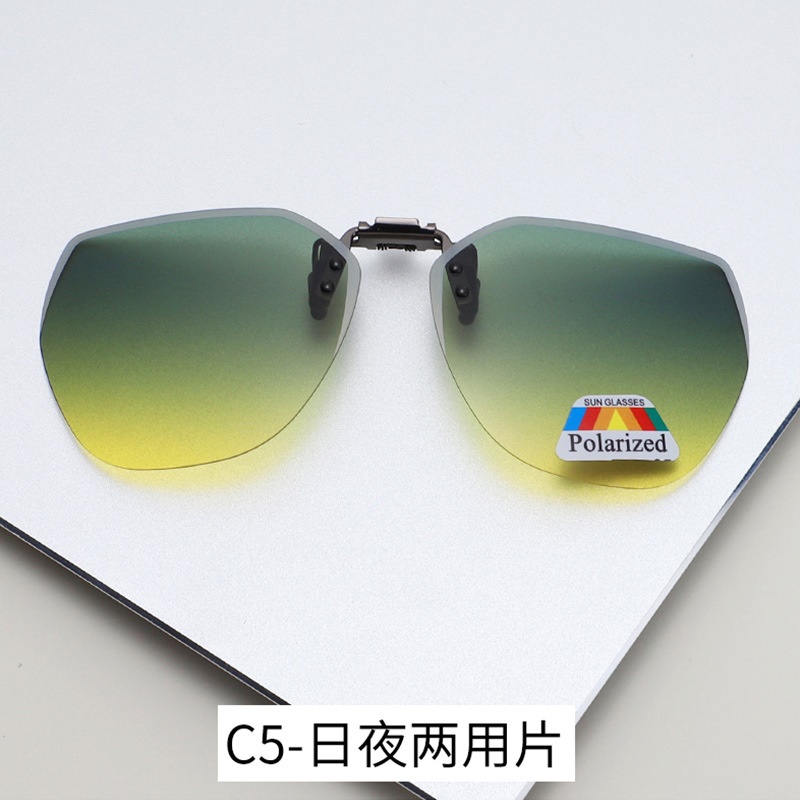 新款渐变色偏光太阳镜 可翻型近视夹片 开车司机驾驶用夹片