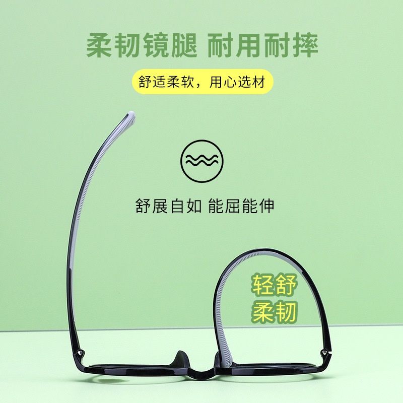 儿童眼镜架复古圆框硅胶可调节镜腿超轻学生近视眼镜框