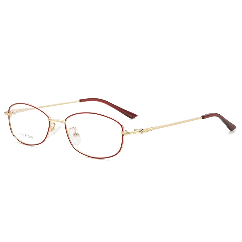 新款钛合金眼镜框女椭圆近视眼镜架 全框复古眼镜