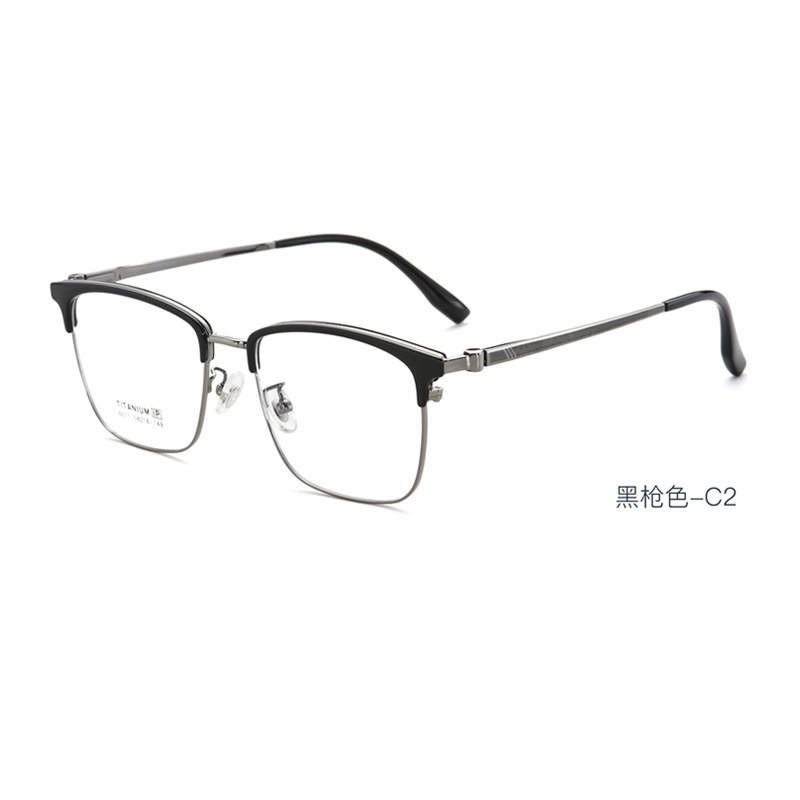 超轻纯钛全框眼镜架复古方形时尚镜框潮流眼镜