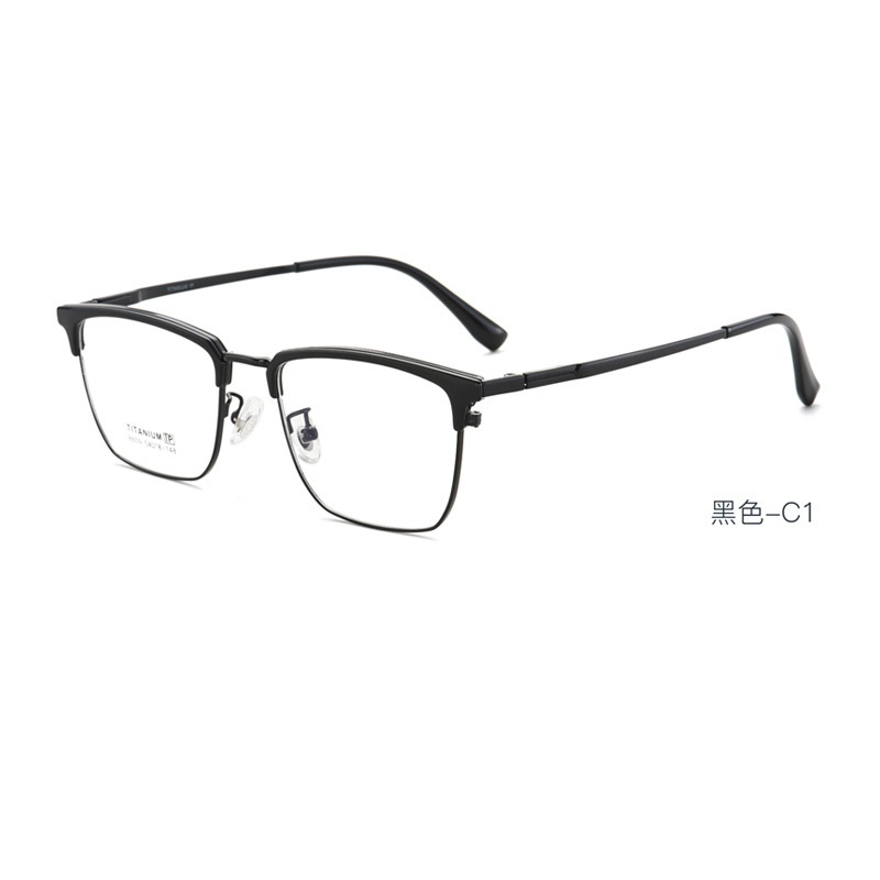 纯钛商务眼镜男款眉毛架高智感斯文败类金丝窄眼睛镜框现货