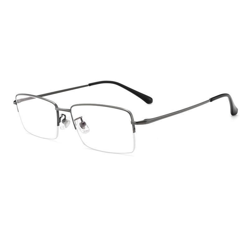 半框眼镜批发超轻眼镜框大脸显小气质商务复古近视眼镜男