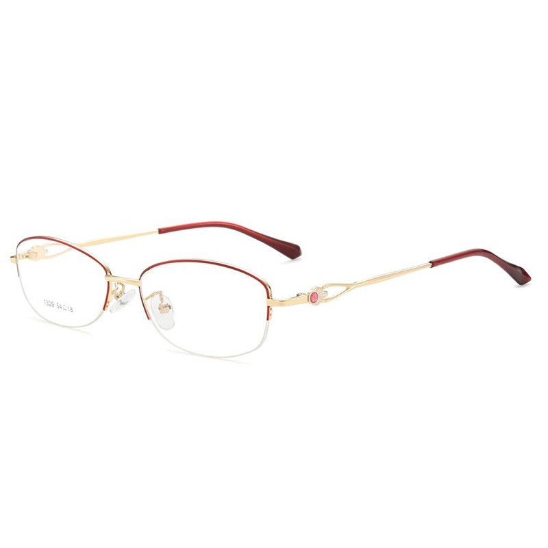 批发商务休闲椭圆眼镜框 金属合金半框近视眼镜时尚金属眼镜架