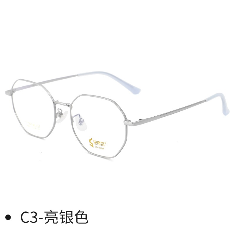 多边形钛眼睛框超轻近视眼镜复古高级感大框镜架