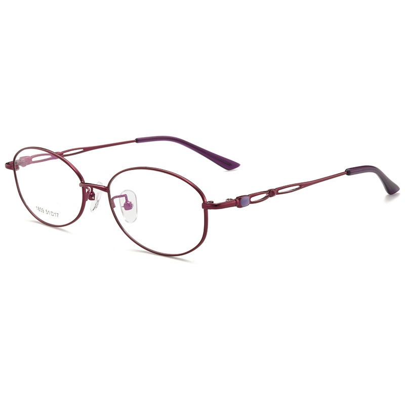 新款时尚近视眼镜架时尚复古椭圆形全框眼镜框女士金属合金眼镜架
