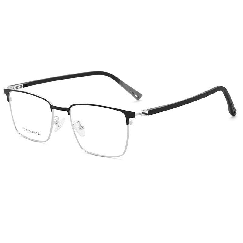 超轻复古眼镜男商务休闲合金眉毛眼镜框 不夹脸可配镜