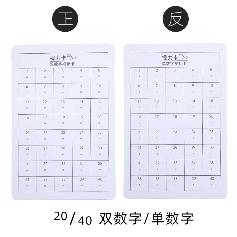 翻转拍卡双面印儿童弱视青少年训练卡视力卡近视散光20/40多场景