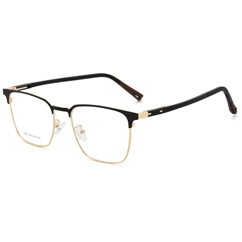 超轻眉毛框架男款商务全框眼镜塑钢合金大脸超弹镜架