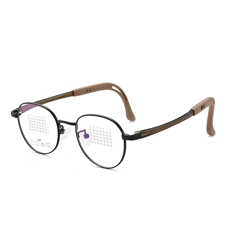 超轻细框眼镜框架学生可调节镜腿眼镜复古圆框时尚百搭镜架
