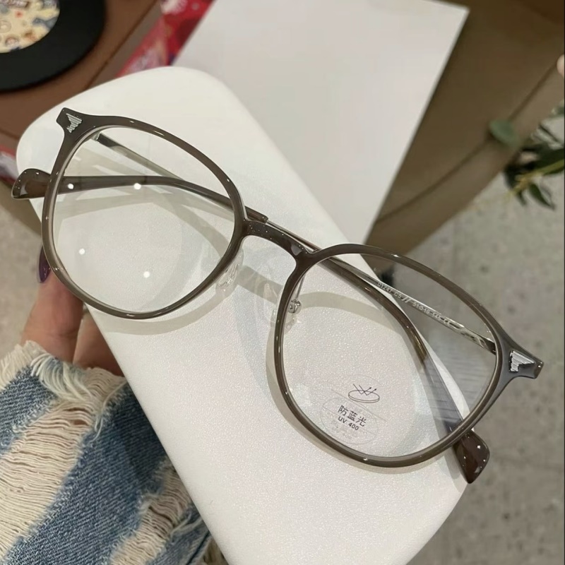 近视眼镜透明冷茶镜架素颜眼镜框