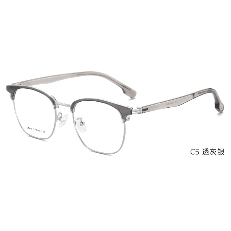 商务休闲近视半框眉线框高级质感镜框