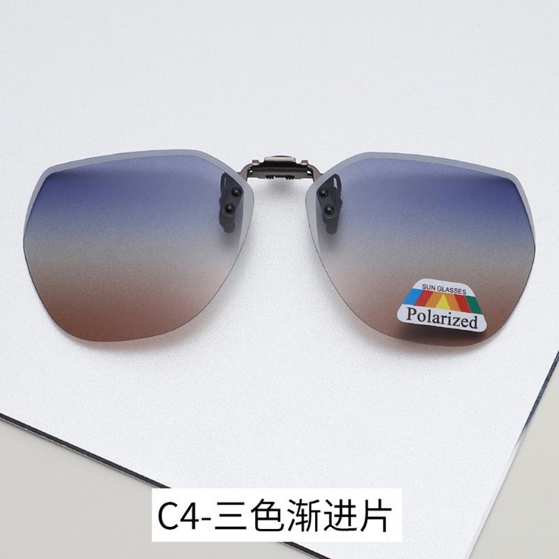 新款渐变色偏光太阳镜 可翻型近视夹片 开车司机驾驶用夹片