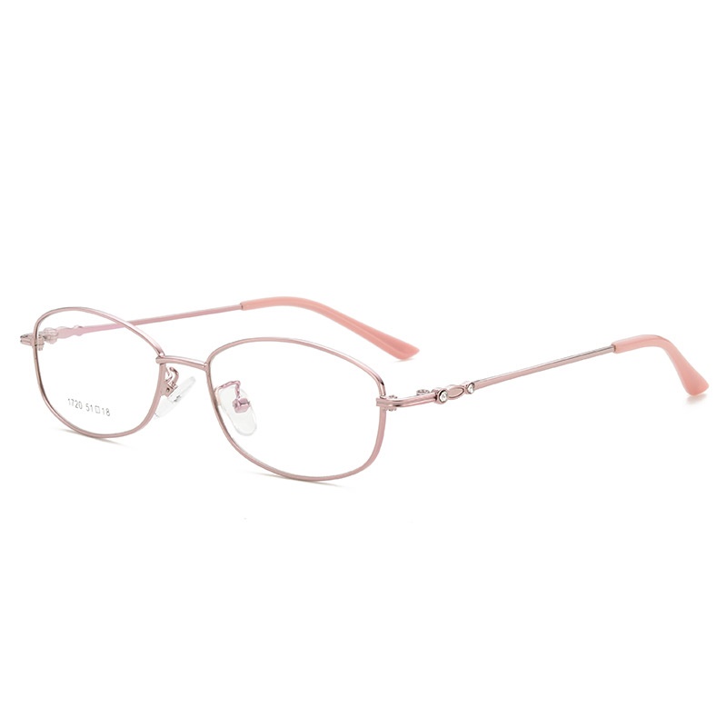 新款钛合金眼镜框女椭圆近视眼镜架 全框复古眼镜