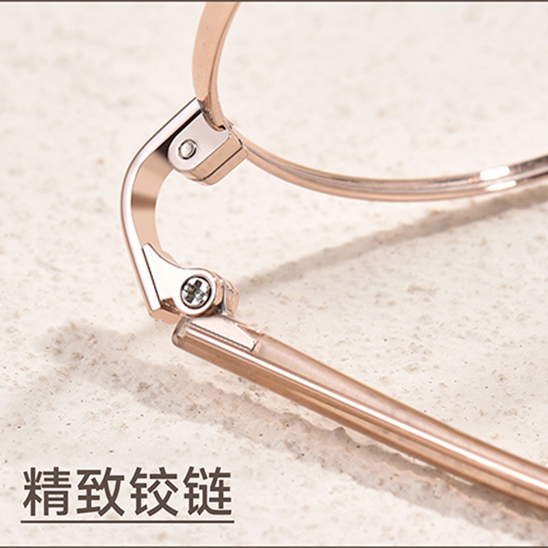 新款时尚椭圆款眼镜女合金复古眼镜框素颜女款眼镜