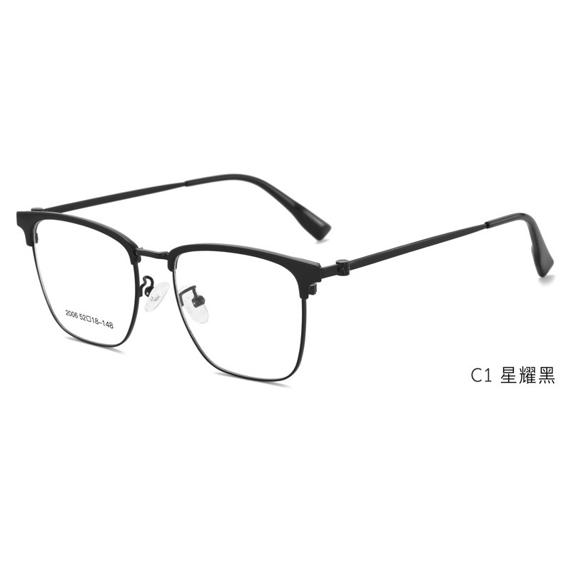 复古潮流眉毛框眼镜商务休闲防蓝光半框眼镜近视眼镜男眼镜框