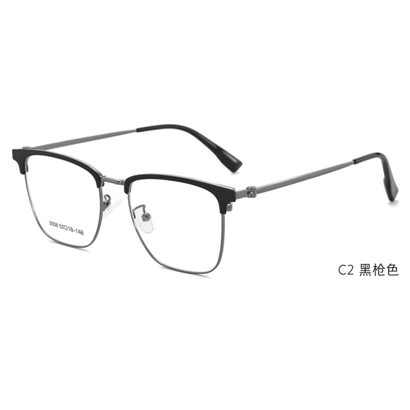 复古潮流眉毛框眼镜商务休闲防蓝光半框眼镜近视眼镜男眼镜框