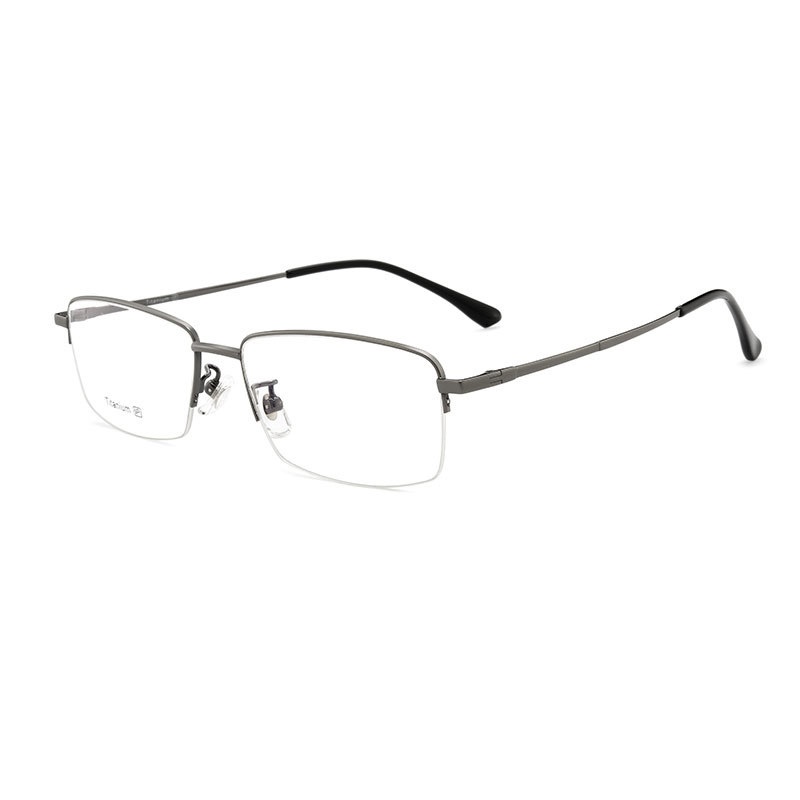 近视眼镜超轻半钛眼镜架椭圆半框高品质经典商务金属眼镜框男