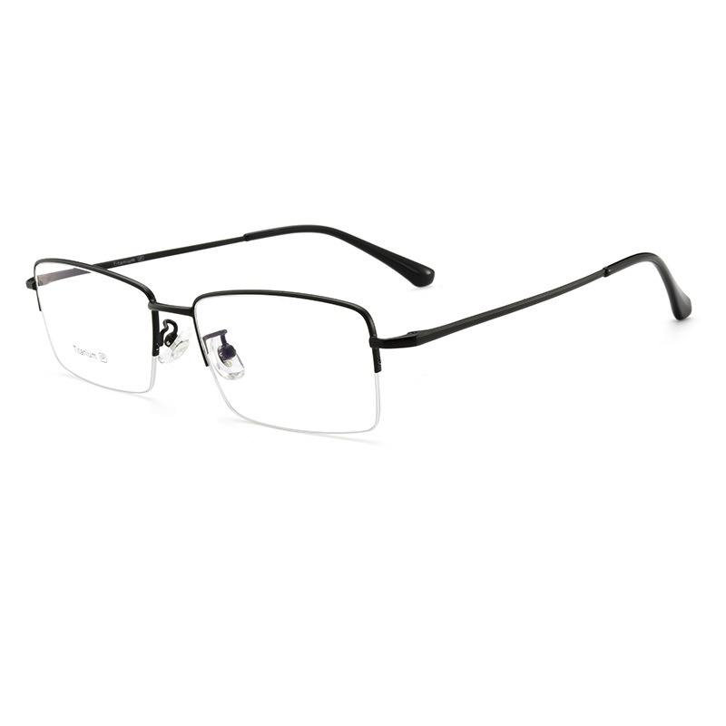 半框眼镜批发超轻眼镜框大脸显小气质商务复古近视眼镜男