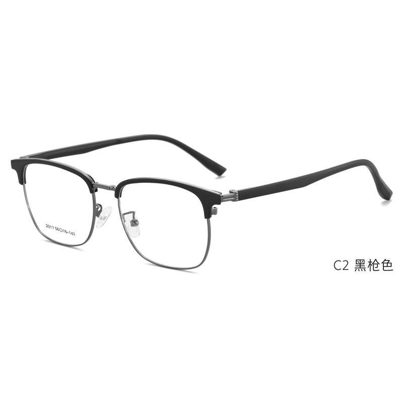 时尚男款眼镜防蓝光近视眼镜大脸显瘦半框眼镜
