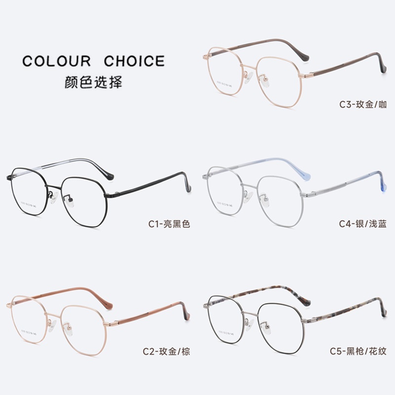 设计款复古小圆框素颜眼镜女文艺金属框显脸小眼镜