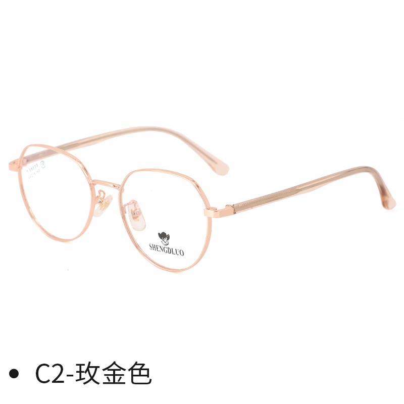 复古金属小脸近视眼镜多边形显白素颜镜框眼镜架